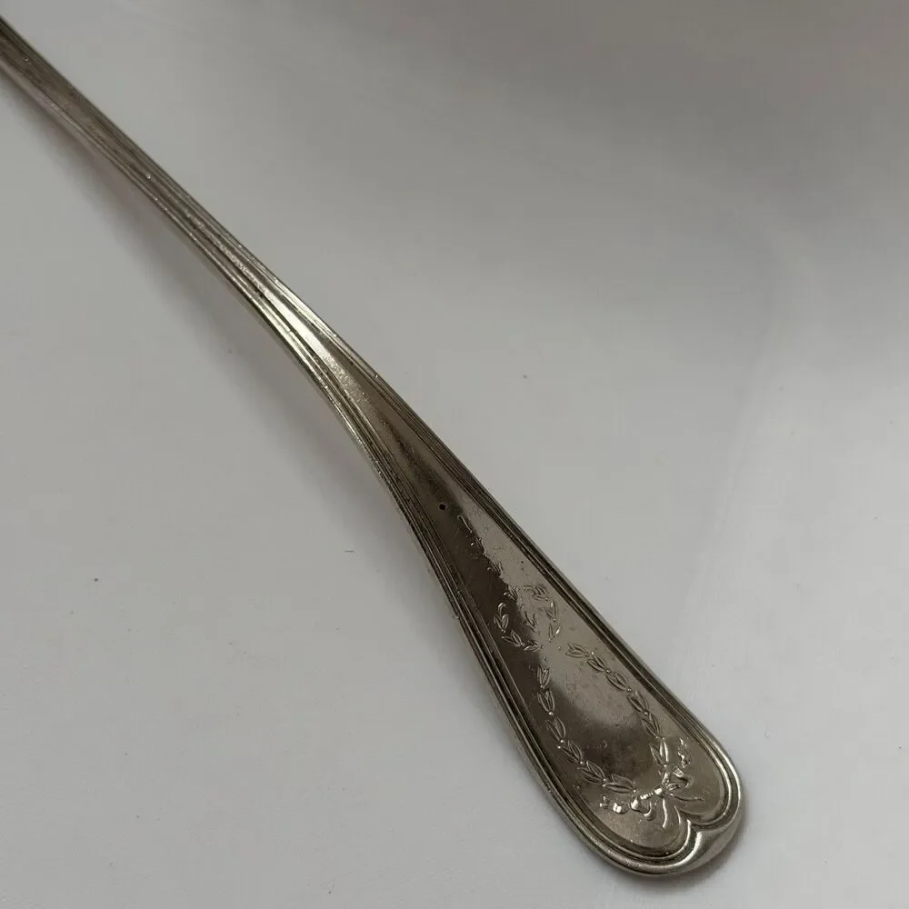 Antique 1908 Wm Rogers Garrick Silverplate Soup Ladle 11” Long Handle Serving